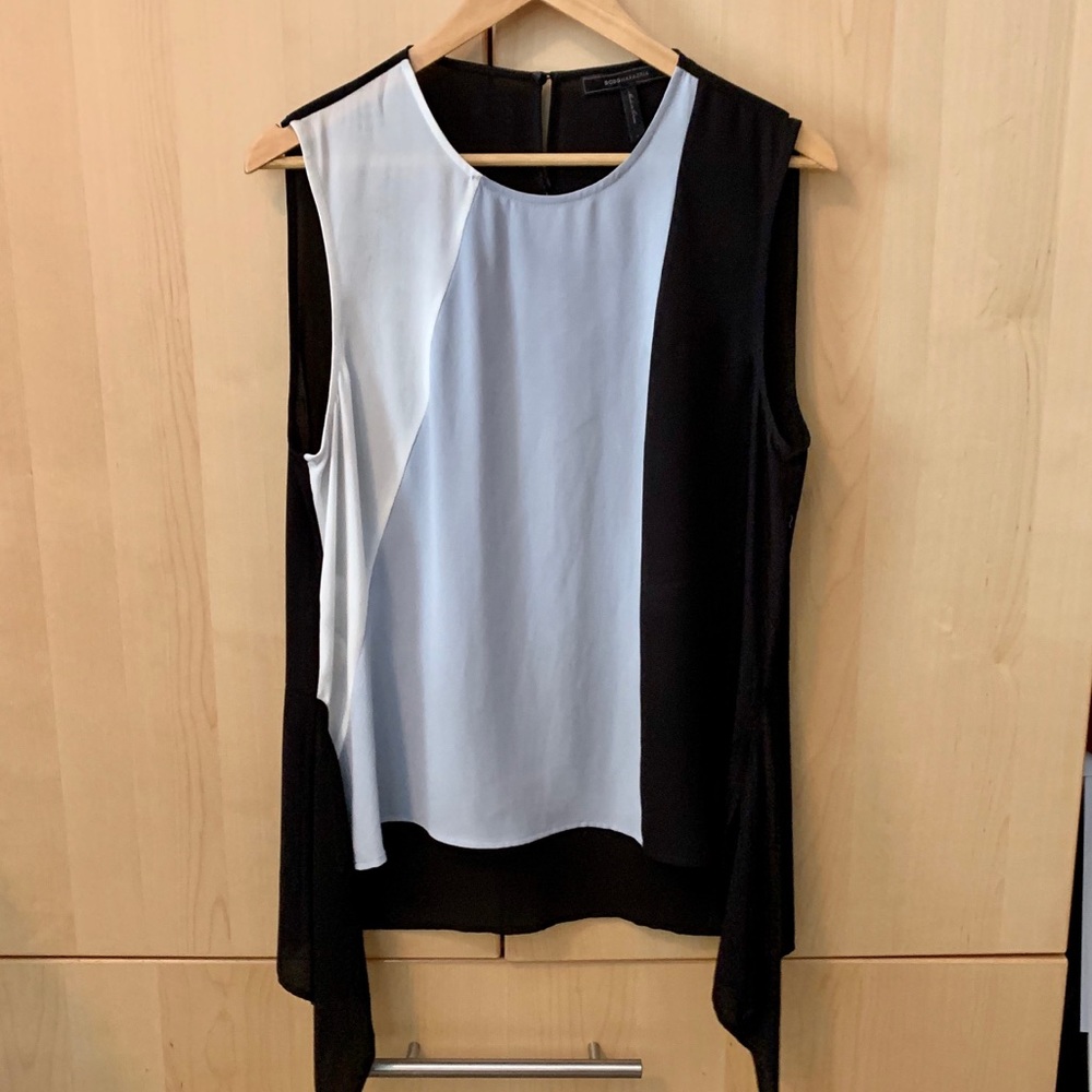 BCBG Maxazria Side Drape Colorblock Ely Tank
